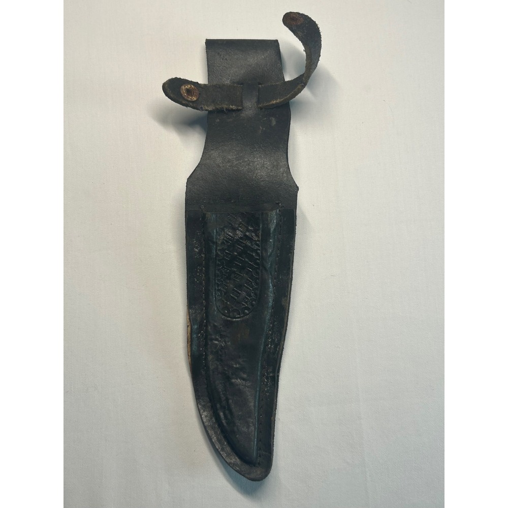 Unbranded Knife Sheath Unisex OS Black Leather Basketweave Vintage